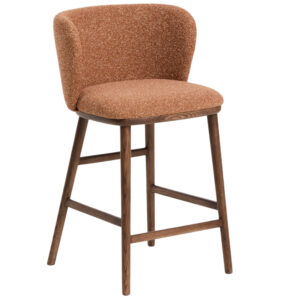 Kave Home Terakotov&aacute; barov&aacute; židle Ciselia 65 cm s ořechovou podnož&iacute;