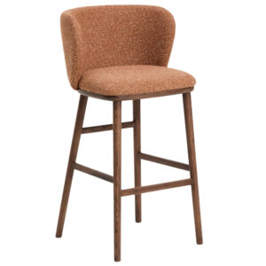 Kave Home Terakotov&aacute; barov&aacute; židle Ciselia 75 cm s ořechovou podnož&iacute;