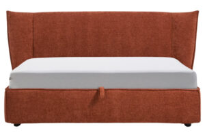 Kave Home Terakotov&aacute; dvoulůžkov&aacute; postel Arvian 160 x 200 cm s &uacute;ložn&yacute;m prostorem