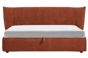Kave Home Terakotov&aacute; dvoulůžkov&aacute; postel Arvian 180 x 200 cm s &uacute;ložn&yacute;m prostorem