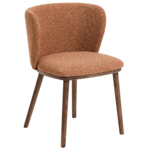 Kave Home Terakotov&aacute; j&iacute;deln&iacute; židle Ciselia s ořechovou podnož&iacute;