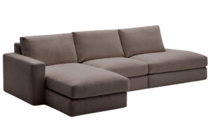 Kave Home Tmavě hněd&aacute; modul&aacute;rn&iacute; rohov&aacute; pohovka Alea 340 cm