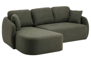 Kave Home Tmavě zelen&aacute; rozkl&aacute;dac&iacute; pohovka Laira 246 cm