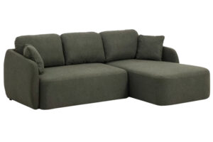 Kave Home Tmavě zelen&aacute; rozkl&aacute;dac&iacute; pohovka Laira 246 cm