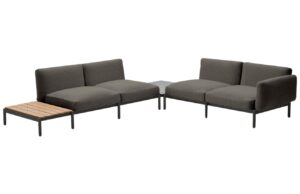 Kave Home Zahradn&iacute; rohov&aacute; pohovka Sorells 353 cm se stolky