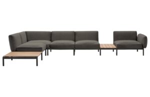 Kave Home Zahradn&iacute; rohov&aacute; pohovka Sorells 446 cm se stolky