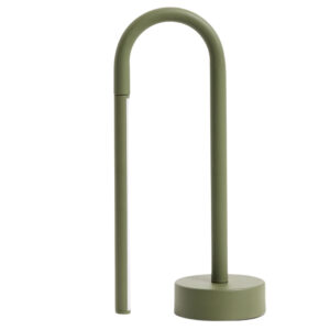 Kave Home Zelen&aacute; kovov&aacute; stoln&iacute; LED lampa Bow