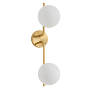 Kave Home Zlat&eacute; kovov&eacute; dvojit&eacute; n&aacute;stěnn&eacute; světlo Brisia