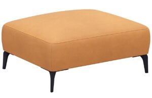 Koňakově hněd&aacute; kožen&aacute; podnožka FLEXLUX VOLUZZI 91 x 71 cm