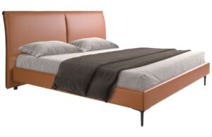 Koňakově hněd&aacute; koženkov&aacute; dvoulůžkov&aacute; postel Angel Cerd&aacute; No. 7158