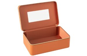 Koňakově hněd&aacute; koženkov&aacute; &scaron;perkovnice J-line Jewly 30 x 19 cm