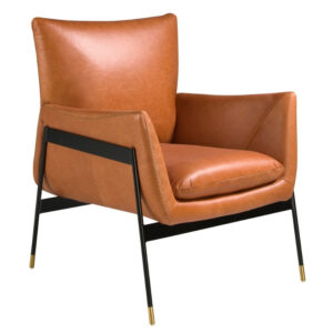 Koňakově hněd&eacute; kožen&eacute; křeslo Angel Cerd&aacute; No. 5091
