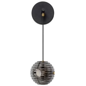 Kouřově &scaron;ed&eacute; skleněn&eacute; n&aacute;stěnn&eacute; LED světlo Nova Luce Las