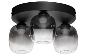 Kouřově &scaron;ed&eacute; skleněn&eacute; stropn&iacute; LED světlo Nova Luce Kita 36 cm