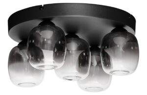 Kouřově &scaron;ed&eacute; skleněn&eacute; stropn&iacute; LED světlo Nova Luce Kita 45 cm