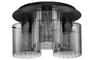 Kouřově &scaron;ed&eacute; skleněn&eacute; stropn&iacute; světlo Nova Luce Mirbi 33 cm