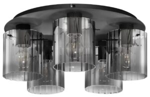 Kouřově &scaron;ed&eacute; skleněn&eacute; stropn&iacute; světlo Nova Luce Mirbi 50 cm