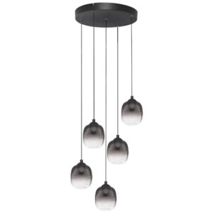 Kouřově &scaron;ed&eacute; skleněn&eacute; z&aacute;věsn&eacute; LED světlo Nova Luce Kita 43 cm