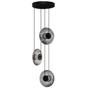 Kouřově &scaron;ed&eacute; skleněn&eacute; z&aacute;věsn&eacute; LED světlo Nova Luce Skia 35 cm