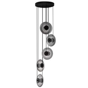 Kouřově &scaron;ed&eacute; skleněn&eacute; z&aacute;věsn&eacute; LED světlo Nova Luce Skia 40 cm