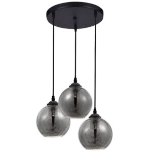 Kouřově &scaron;ed&eacute; skleněn&eacute; z&aacute;věsn&eacute; světlo Nova Luce Adelina 30 cm