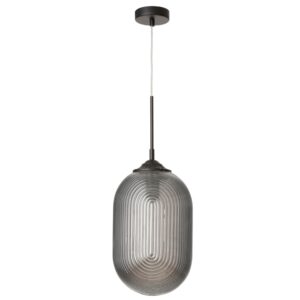 Kouřově &scaron;ed&eacute; skleněn&eacute; z&aacute;věsn&eacute; světlo Nova Luce Athena 22