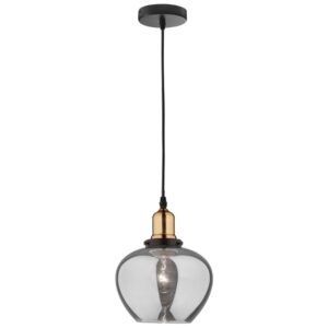 Kouřově &scaron;ed&eacute; skleněn&eacute; z&aacute;věsn&eacute; světlo Nova Luce Cedro 18 cm