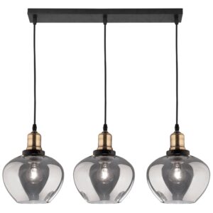 Kouřově &scaron;ed&eacute; skleněn&eacute; z&aacute;věsn&eacute; světlo Nova Luce Cedro 80 cm