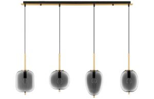 Kouřově &scaron;ed&eacute; skleněn&eacute; z&aacute;věsn&eacute; světlo Nova Luce Lato 110 cm