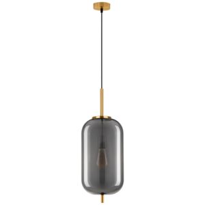 Kouřově &scaron;ed&eacute; skleněn&eacute; z&aacute;věsn&eacute; světlo Nova Luce Lato 22 cm