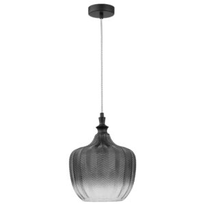 Kouřově &scaron;ed&eacute; skleněn&eacute; z&aacute;věsn&eacute; světlo Nova Luce Loni 24 cm