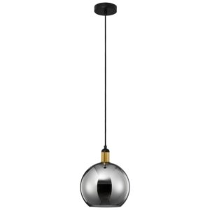 Kouřově &scaron;ed&eacute; skleněn&eacute; z&aacute;věsn&eacute; světlo Nova Luce Mirro 25 cm