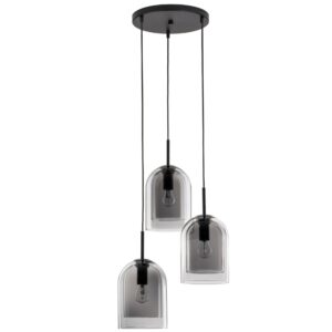 Kouřově &scaron;ed&eacute; skleněn&eacute; z&aacute;věsn&eacute; světlo Nova Luce Velor 30 cm