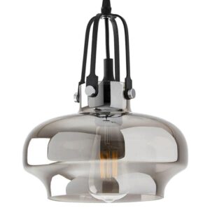 Kouřově &scaron;ed&eacute; skleněn&eacute; z&aacute;věsn&eacute; světlo Somcasa Tous 25 cm