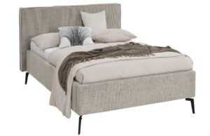 Kr&eacute;mov&aacute; čalouněn&aacute; dvoulůžkov&aacute; postel Meise M&ouml;bel Riva 140 x 200 cm s &uacute;ložn&yacute;m prostorem