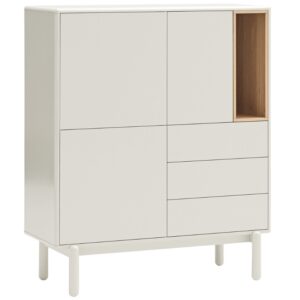 Kr&eacute;mově b&iacute;l&aacute; lakovan&aacute; komoda Teulat Corvo 100 x 40 cm