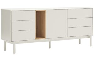 Kr&eacute;mově b&iacute;l&aacute; lakovan&aacute; komoda Teulat Corvo 180 x 40 cm
