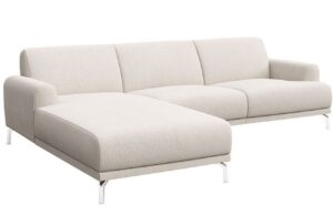 Kr&eacute;mově b&iacute;l&aacute; l&aacute;tkov&aacute; rohov&aacute; pohovka MESONICA Puzo 240 cm