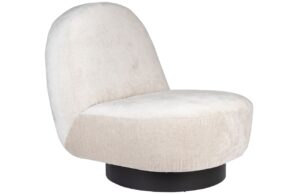 Kr&eacute;mově b&iacute;l&eacute; l&aacute;tkov&eacute; otočn&eacute; křeslo ZUIVER EDEN