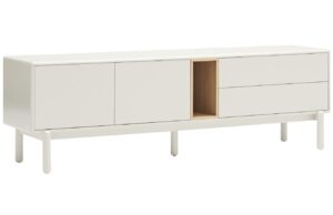 Kr&eacute;mově b&iacute;l&yacute; lakovan&yacute; TV stolek Teulat Corvo 180 x 40 cm