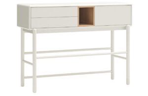 Kr&eacute;mově b&iacute;l&yacute; lakovan&yacute; toaletn&iacute; stolek Teulat Corvo 120 x 35 cm