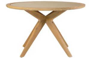 Kulat&yacute; dřevěn&yacute; j&iacute;deln&iacute; stůl Kave Home Julieta 120 cm s deskou z polycementu