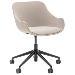 MDD B&iacute;l&aacute; boucl&eacute; otočn&aacute; konferenčn&iacute; židle Baltic Classic s černou podnož&iacute;