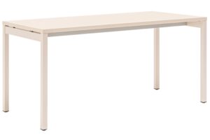 MDD Dřevěn&yacute; pracovn&iacute; stůl Ogi Y 140 x 60 cm s b&iacute;lou podnož&iacute;