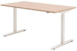 MDD Dubov&yacute; v&yacute;&scaron;kově nastaviteln&yacute; pracovn&iacute; stůl Ogi Drive 140 x 70 cm s b&iacute;lou podnož&iacute;