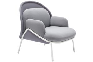 MDD &Scaron;ed&eacute; křeslo Mesh s b&iacute;lou podnož&iacute;