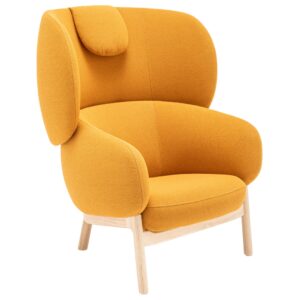 MDD Světle oranžov&eacute; boucl&eacute; křeslo Grand Grace