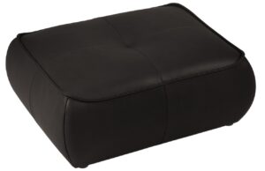 Maison Heritage Čern&aacute; kožen&aacute; podnožka Lily 89 x 65 cm