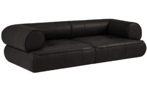 Maison Heritage Čern&aacute; kožen&aacute; pohovka Lily 234 cm