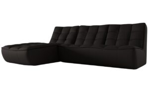 Maison Heritage Čern&aacute; kožen&aacute; rohov&aacute; pohovka Moni 246 cm